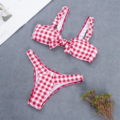 Traje de Baño Mujer Escote Cruzado a Rayas - Image 7