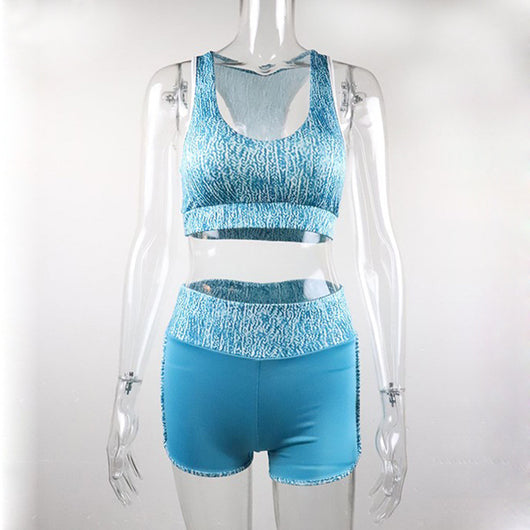 Conjunto Deportivo Bloques de Color: Chaleco y Shorts para Yoga - Image 25