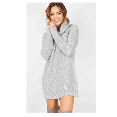 Vestido Suéter de Cuello Alto Manga Larga - Diseño Elegante para Primavera y Otoño - Image 16
