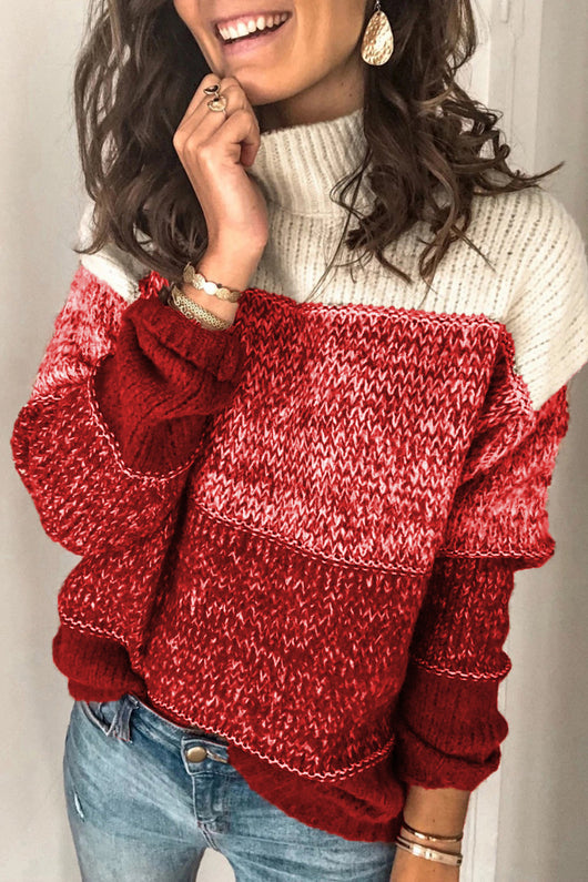Suéter Cuello Alto con Contraste - Image 17