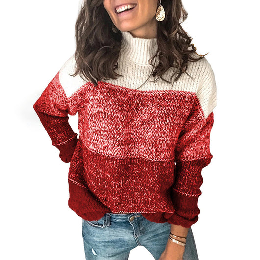Suéter Cuello Alto con Contraste - Image 18