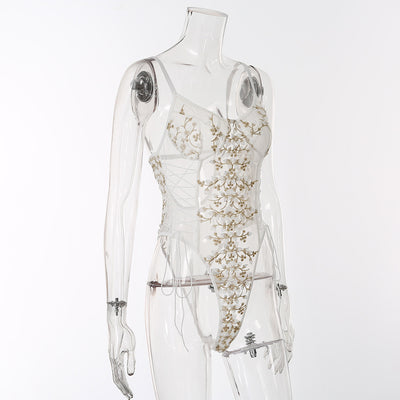 Jumpsuit de Encaje Bordado Elegante para uso en Ecuador - Image 35