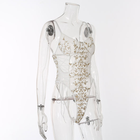 Jumpsuit de Encaje Bordado Elegante para uso en Ecuador - Image 35