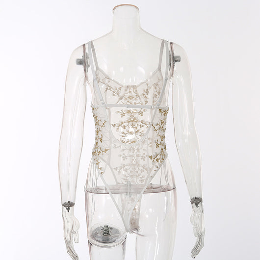 Jumpsuit de Encaje Bordado Elegante para uso en Ecuador - Image 36