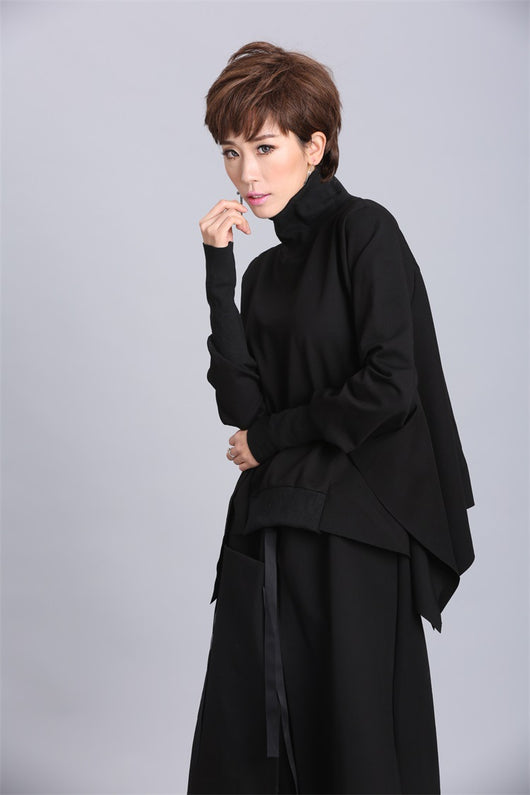 Suéter Pullover Oversized Irregular de Manga Larga para Mujer - Image 17
