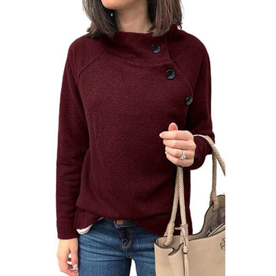 Blusa Clásica de Cuello Redondo con Botones y Mangas Largas - Image 13