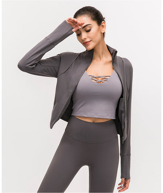Chaqueta Deportiva para Yoga con Cuello Alto y Manga Larga - Image 8