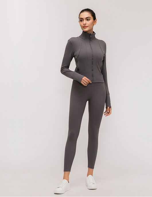 Chaqueta Deportiva para Yoga con Cuello Alto y Manga Larga - Image 10