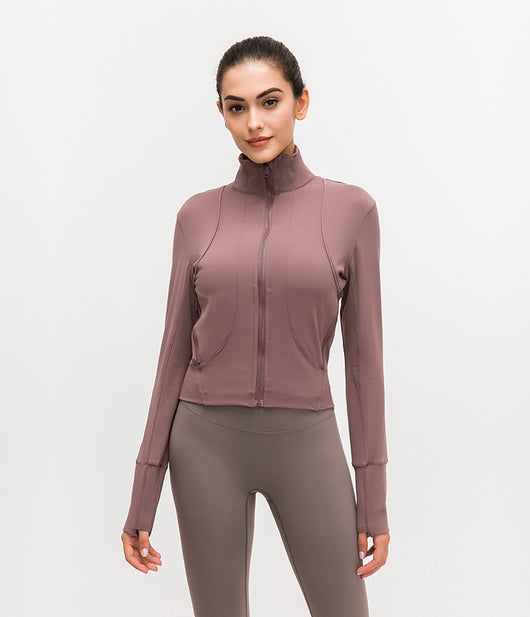 Chaqueta Deportiva para Yoga con Cuello Alto y Manga Larga - Image 12
