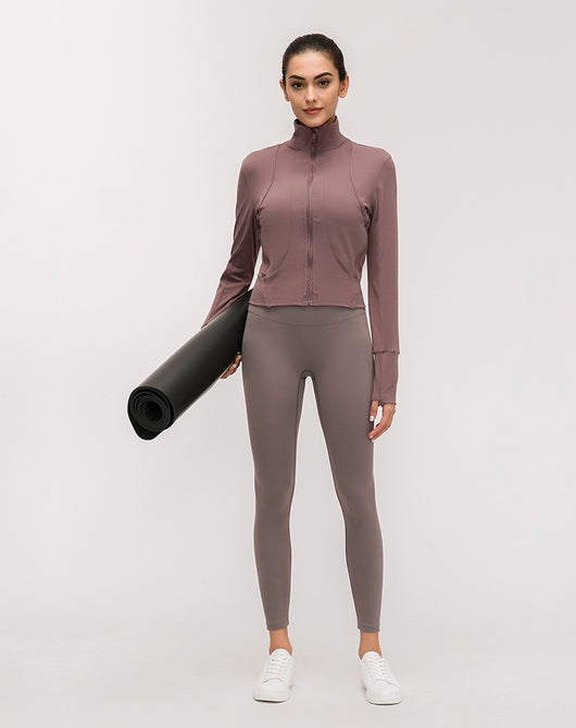 Chaqueta Deportiva para Yoga con Cuello Alto y Manga Larga - Image 13