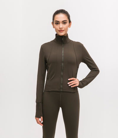 Chaqueta Deportiva para Yoga con Cuello Alto y Manga Larga - Image 18