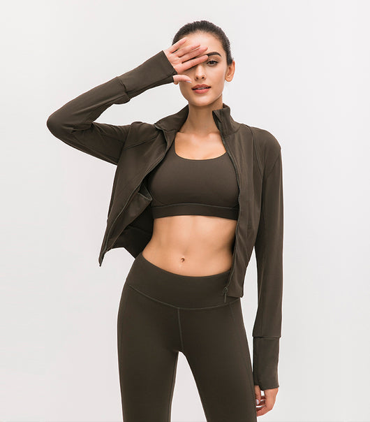Chaqueta Deportiva para Yoga con Cuello Alto y Manga Larga - Image 21