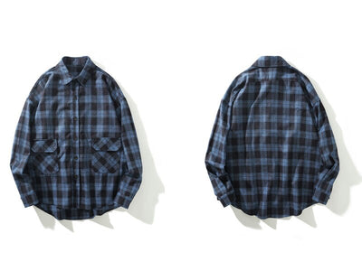 Camisa Cuadros Oversize Manga Larga Talla Grande - Image 7