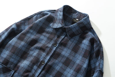Camisa Cuadros Oversize Manga Larga Talla Grande - Image 8
