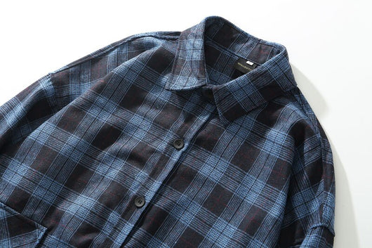Camisa Cuadros Oversize Manga Larga Talla Grande - Image 8
