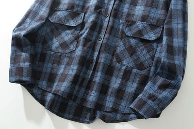 Camisa Cuadros Oversize Manga Larga Talla Grande - Image 10