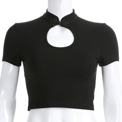 Blusa Elegante con Cuello Abierto y Botones Decorativos para Mujer - Image 7