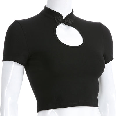 Blusa Elegante con Cuello Abierto y Botones Decorativos para Mujer - Image 8