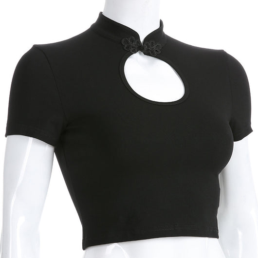 Blusa Elegante con Cuello Abierto y Botones Decorativos para Mujer - Image 8
