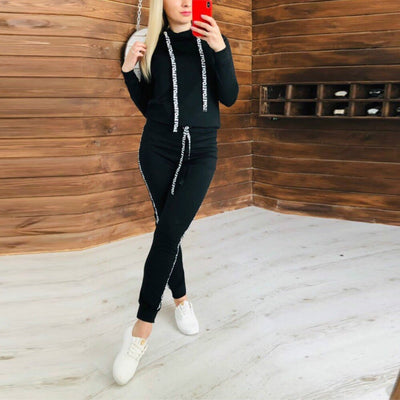 Conjunto Deportivo Casual de Manga Larga con Detalle de Letras - Image 9
