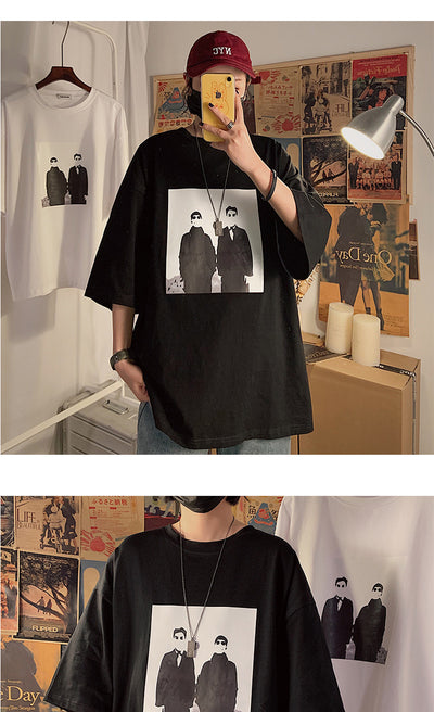Camiseta Suelta Cuello Redondo Estilo Coreano - Image 11
