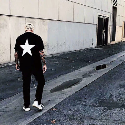 Playera Oversized Estrella Doble Línea - Estilo Urbano Tendencia - Image 12