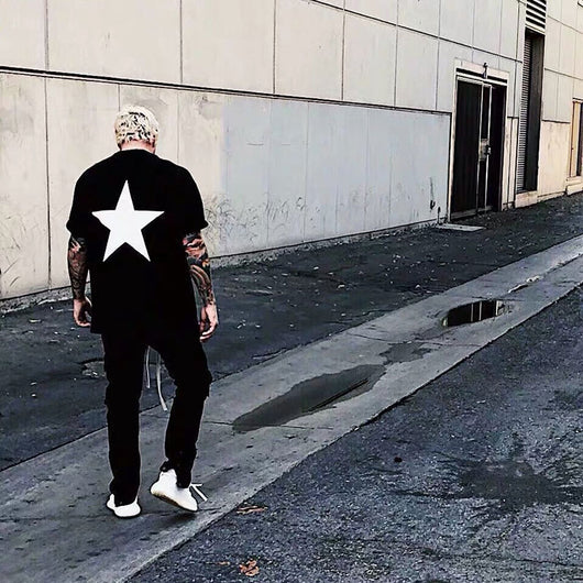 Playera Oversized Estrella Doble Línea - Estilo Urbano Tendencia - Image 12