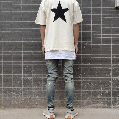 Playera Oversized Estrella Doble Línea - Estilo Urbano Tendencia - Image 14
