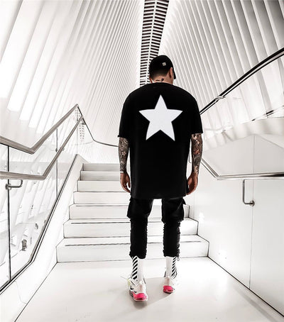 Playera Oversized Estrella Doble Línea - Estilo Urbano Tendencia - Image 15