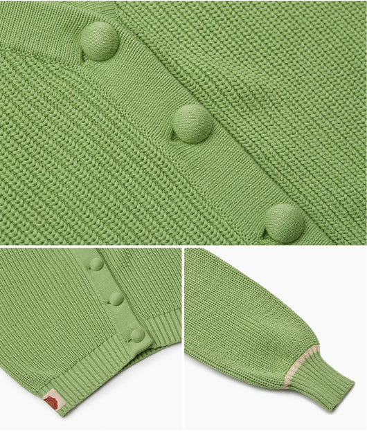 Cardigan de Punto Verde Pasto - Suéter Versátil y Confortable - Image 6