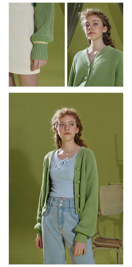 Cardigan de Punto Verde Pasto - Suéter Versátil y Confortable - Image 16