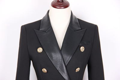 Blazer de Cuero PU con Costuras Reforzadas - Image 11