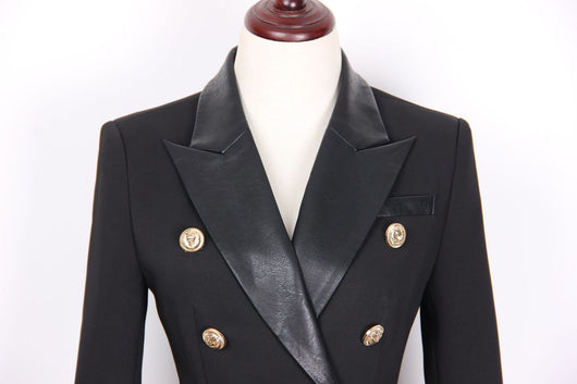 Blazer de Cuero PU con Costuras Reforzadas - Image 11