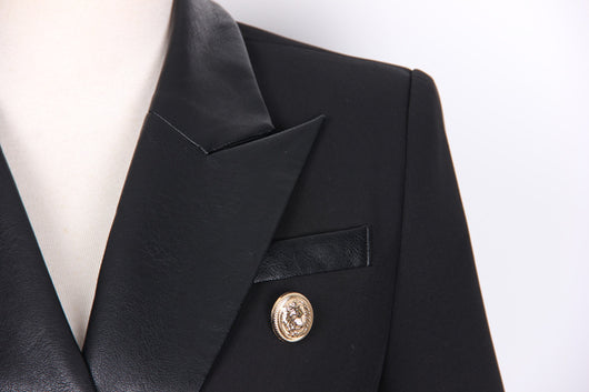 Blazer de Cuero PU con Costuras Reforzadas - Image 14