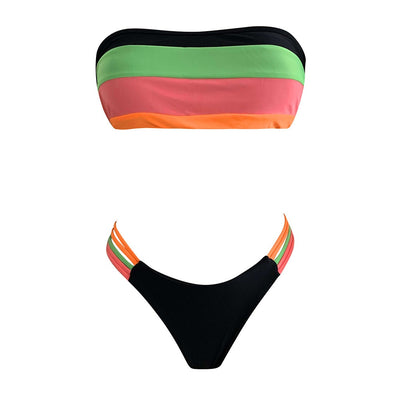 Bikini Deportivo con Diseño de Rayas y Costuras Contrastantes - Image 18