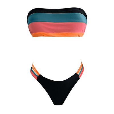 Bikini Deportivo con Diseño de Rayas y Costuras Contrastantes - Image 20