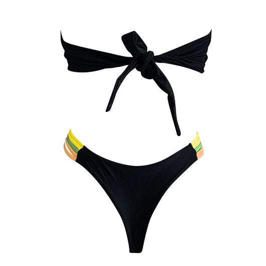 Bikini Deportivo con Diseño de Rayas y Costuras Contrastantes - Image 21
