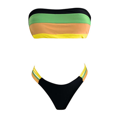 Bikini Deportivo con Diseño de Rayas y Costuras Contrastantes - Image 22