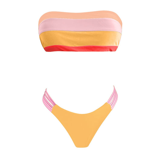Bikini Deportivo con Diseño de Rayas y Costuras Contrastantes - Image 23