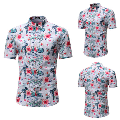 Camisa Floral Casual de Manga Corta para Hombre - Image 6