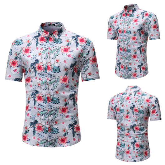 Camisa Floral Casual de Manga Corta para Hombre - Image 6