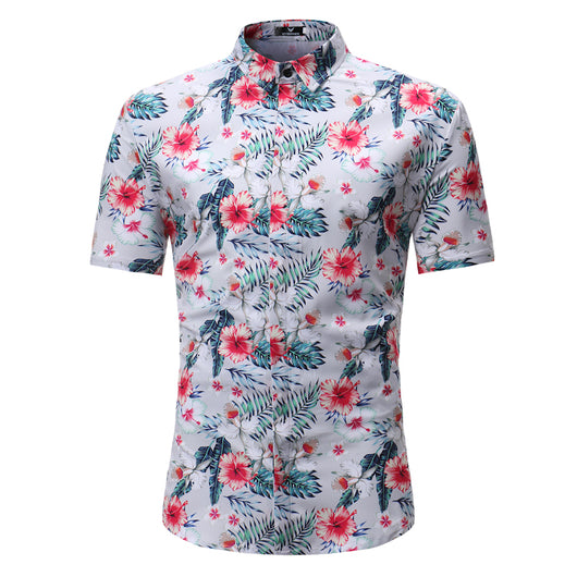 Camisa Floral Casual de Manga Corta para Hombre - Image 7
