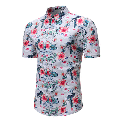 Camisa Floral Casual de Manga Corta para Hombre - Image 8