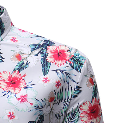 Camisa Floral Casual de Manga Corta para Hombre - Image 11