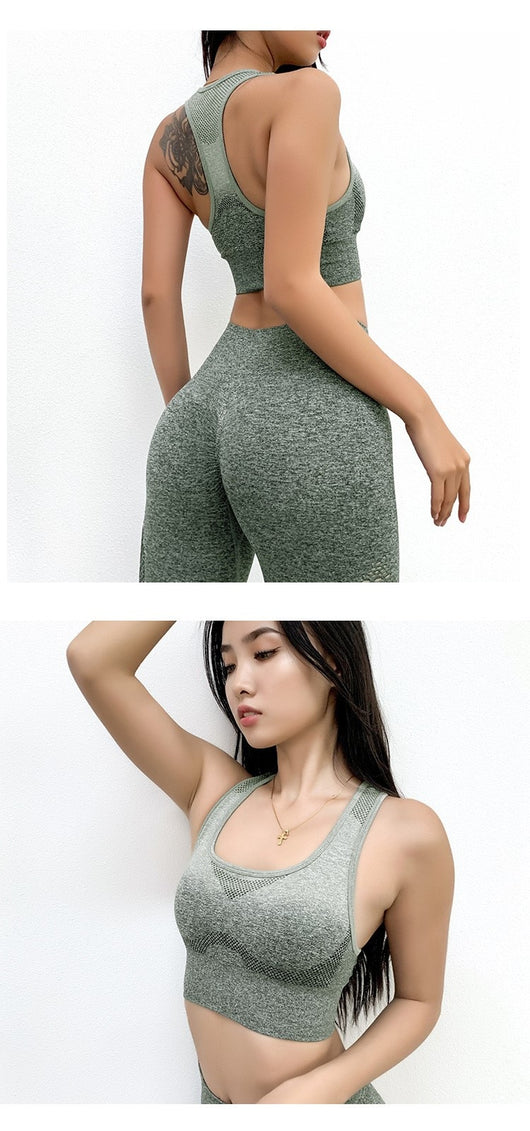Pantalones de yoga sin costuras con degradado tie-dye y diseño calado - Image 16