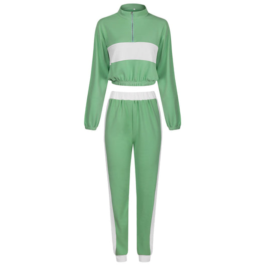 Conjunto de Dos Piezas con Cuello de Pie y Costuras en Contraste - Image 15