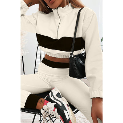 Conjunto de Dos Piezas con Cuello de Pie y Costuras en Contraste - Image 34