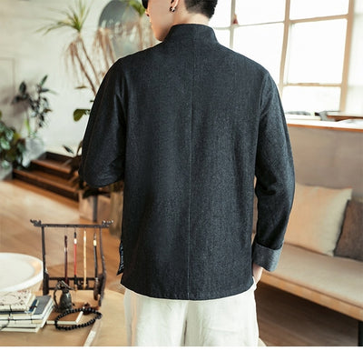 Chaqueta Denim Hanfu Retro - Fusión de Moda Oriental y Estilo Contemporáneo - Image 25