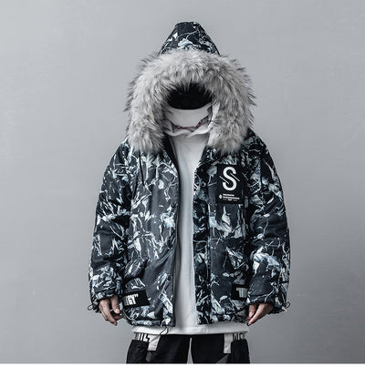 Abrigo de Montaña Camuflaje Azul Holgado Estilo Hip-Hop - Image 5