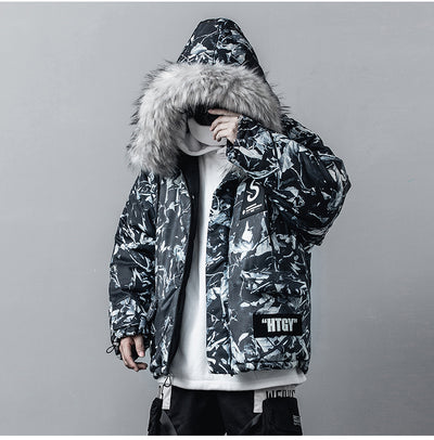 Abrigo de Montaña Camuflaje Azul Holgado Estilo Hip-Hop - Image 6